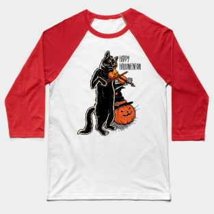 Happy Meoween – Halloween Orange Pumpkin Cat Baseball T-Shirt